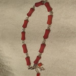 Bracelet,red coral,925 silver